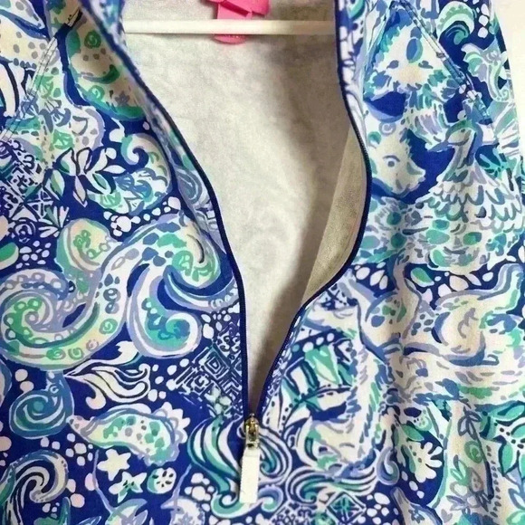 Lilly Pulitzer Skipper Popover Blue 1/2 Zip Pullover Top with Pockets (Girls XL) - Picture 5 of 10